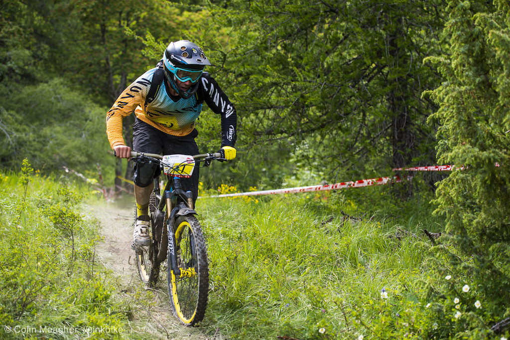 Barel suffered a front flat near the top of the stage to take him out of contention for this EWS race. However, this event is considered to be part of the French Enduro series, and in that series, tomorrow is a brand new race.