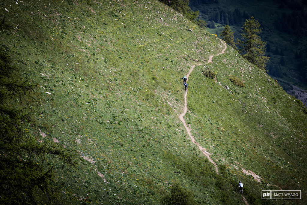 Today s stage was more all mountain so that meant more climbing including this brutal haul after the first meadow section.