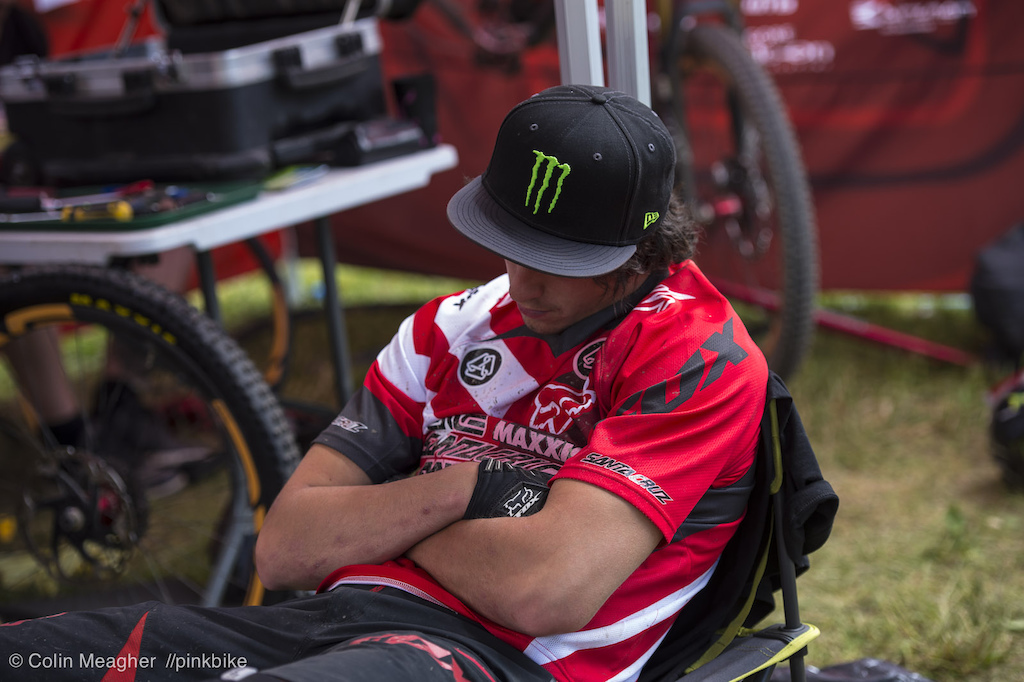Rat Boy was feeling it after two hard days of racing and snatches a cat nap in the pits before the final stage of the weekend.