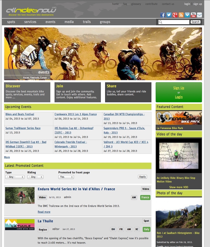 AllRidesNow.com Homepage