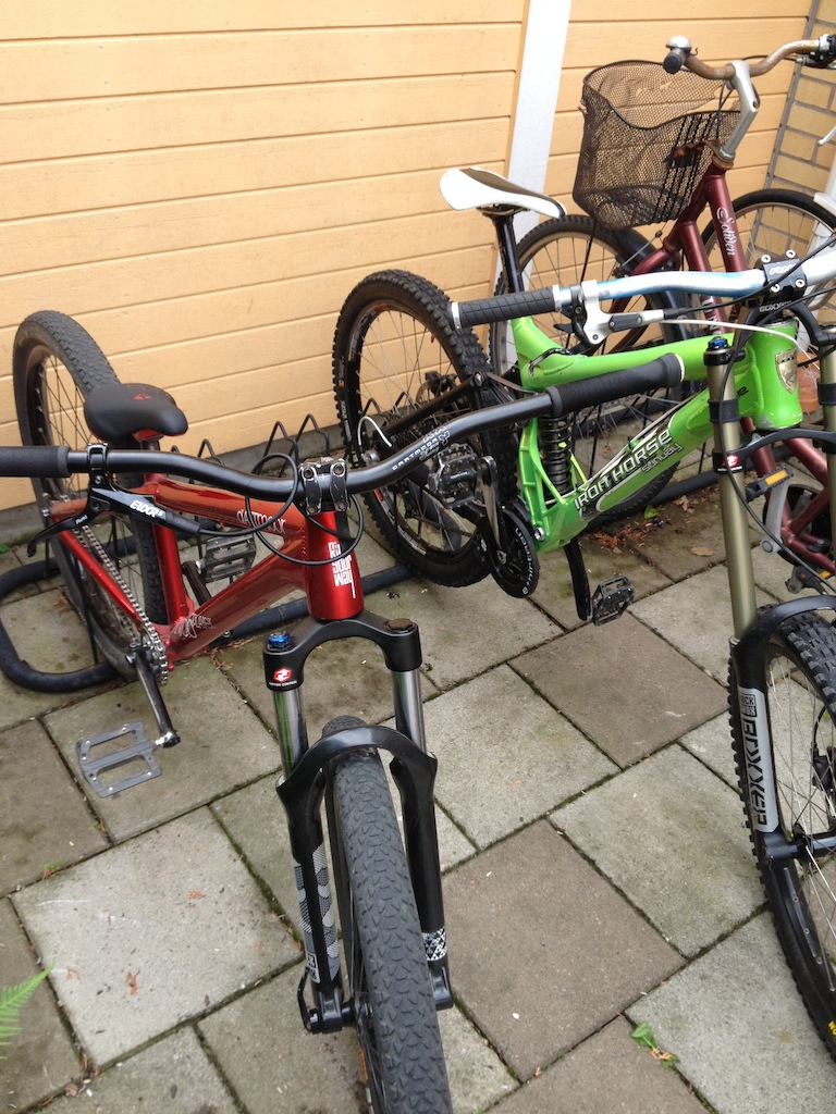 my dirtbike and downhill bike. dh= iron horse