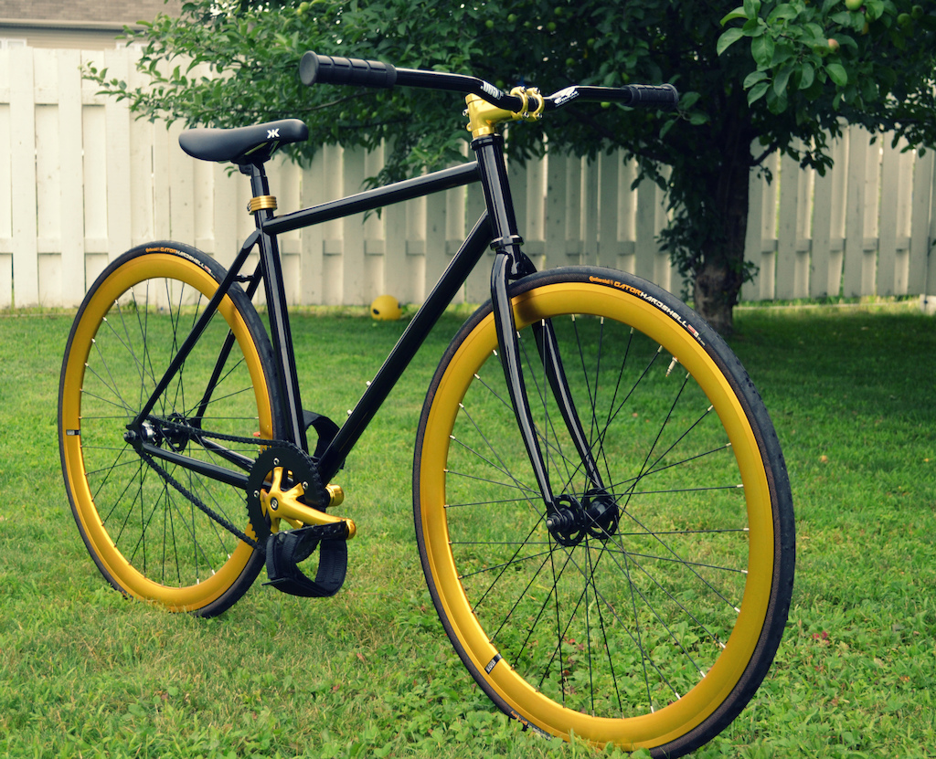 my fixed gear gold bicycle