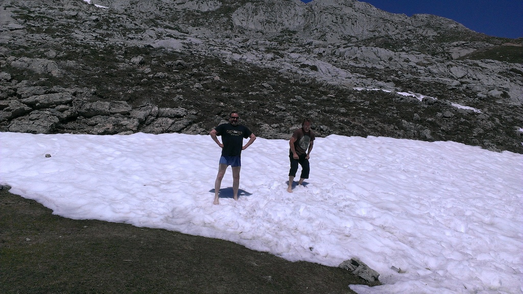 My mom and dad rode to north Spain on the Multistrada and met with my aunt and uncle who came from right from the south of Spain.

Its snow in the picture, it was about 25 C