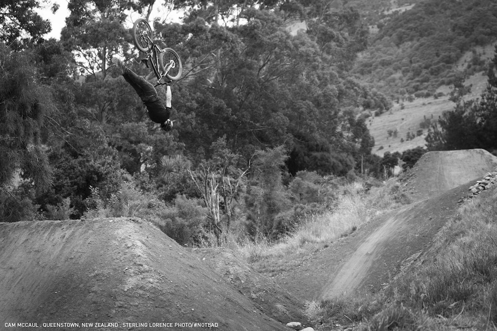 Cam McCaul throwing down a super flip on the Frew Farm in Winton, New Zealand. Sterling Lorence Photo.