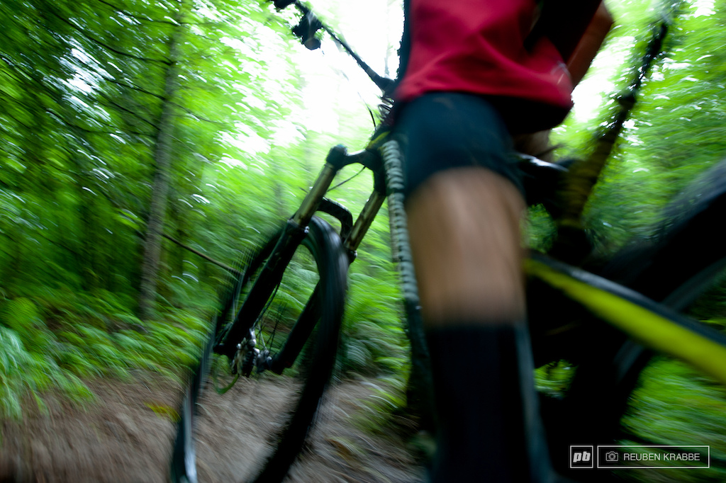 Short punchy ascents break up the high speed singletrack of Squidline