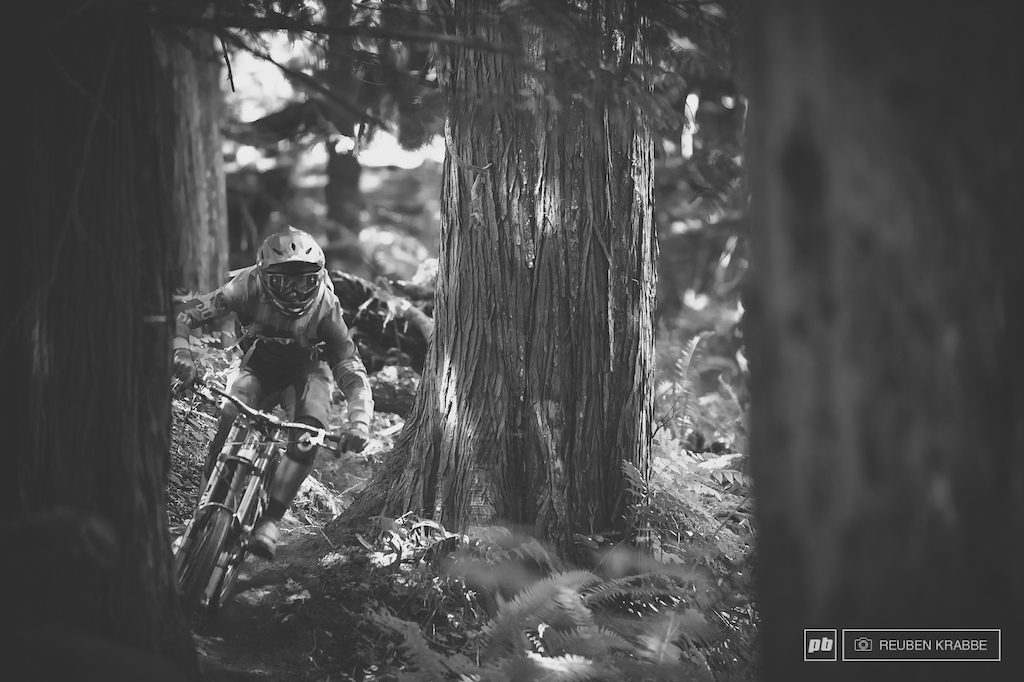 Joe Schwartz cruises out a trail called Femur after lapping Vedder