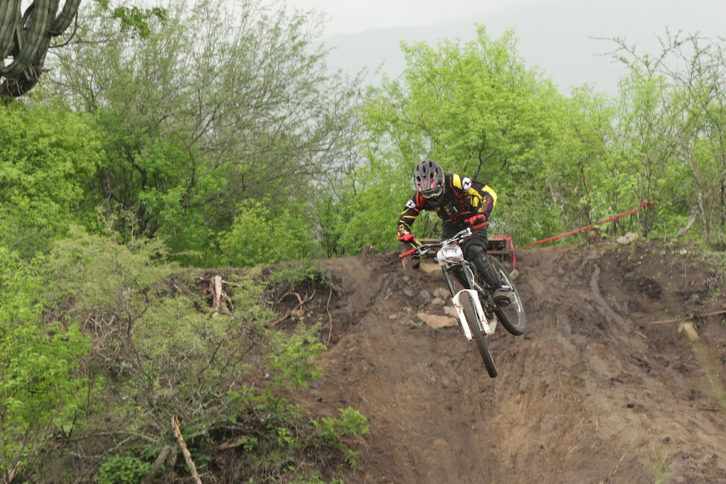 catching the no hands on a really muddy trail