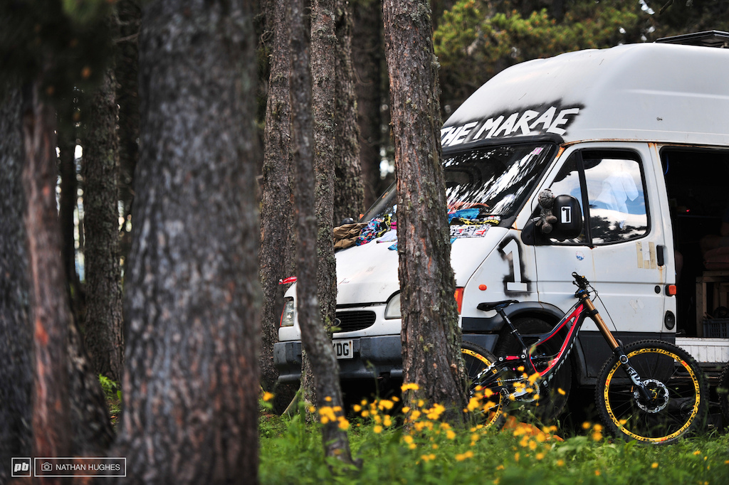 The Marae, home to our friendly neighborhood Kiwi privateers, parked up in another cosy forest pitch.