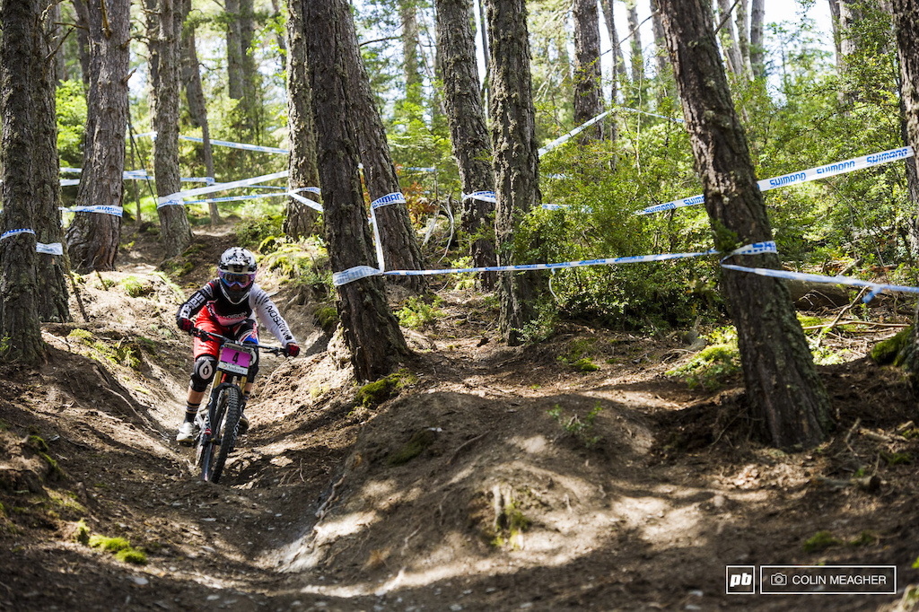 Manon Carpenter on top for the day. I watched some helmet cam footage of Harry Heath s practice run and spotted a few new lines and that certainly helped out. Hopefully I can hold on to it come Sunday 
