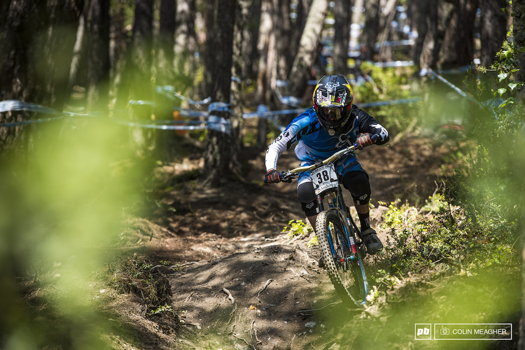 Danny Hart pump tracking through the mid section of track. Seems he sgetting closer to putting it all together again twelth on the day.