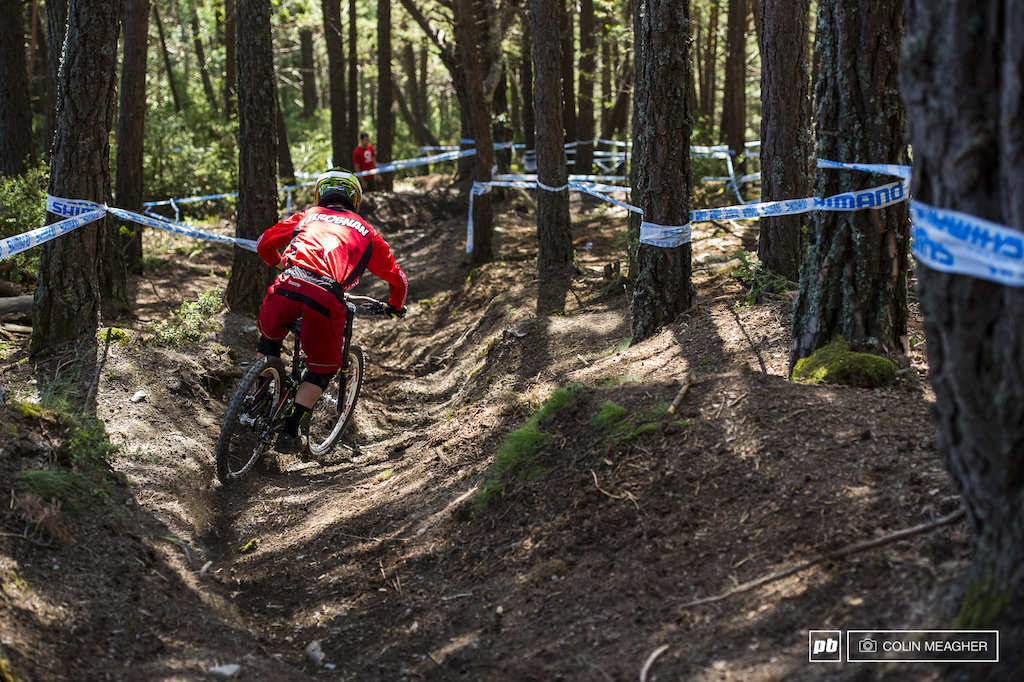 Fixie riders will occasionally have skid competitions to see who can lay the longest skid--I can guarantee Troy Brosnan and every other racer here in Andorra layed a skid on this section of track that d put even a NYC bike messenger to shame.