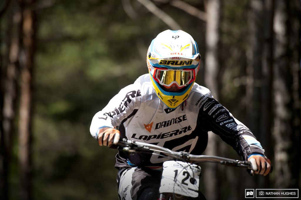 A flash of the goggles through the trees but no flash in the pan. The teenager from Nice holds his deadly form once again.