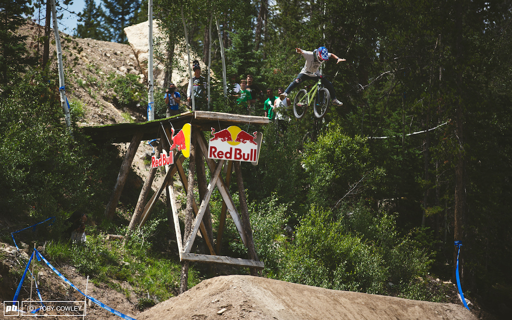 Jeremy Weiss with a huge nothing off the Red Bull drop.