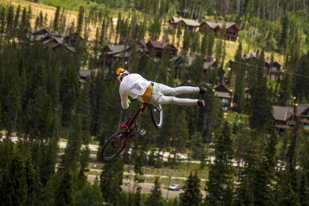 Martin Soderstrom winning the slopestyle at the Colorado Freeride Festival.