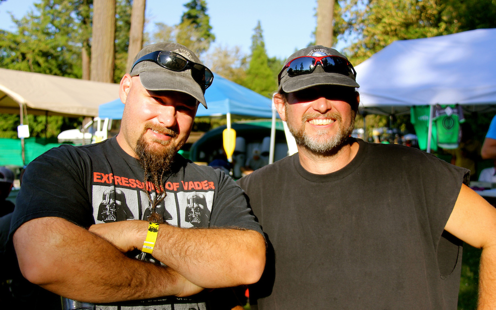 Not everyone at MBO rides bikes. These two minions have put in 9 years of grunt work to keep the festival running and have yet to ride the trails in Oakridge.