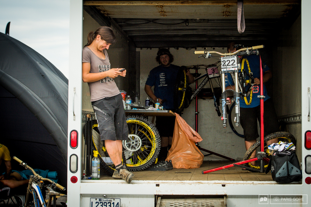 MS Mondraker went from pit of the week in Andorra to U-Haul pits along with many others here. Many of the team trucks had to be at Crankworx Whistler this weekend.