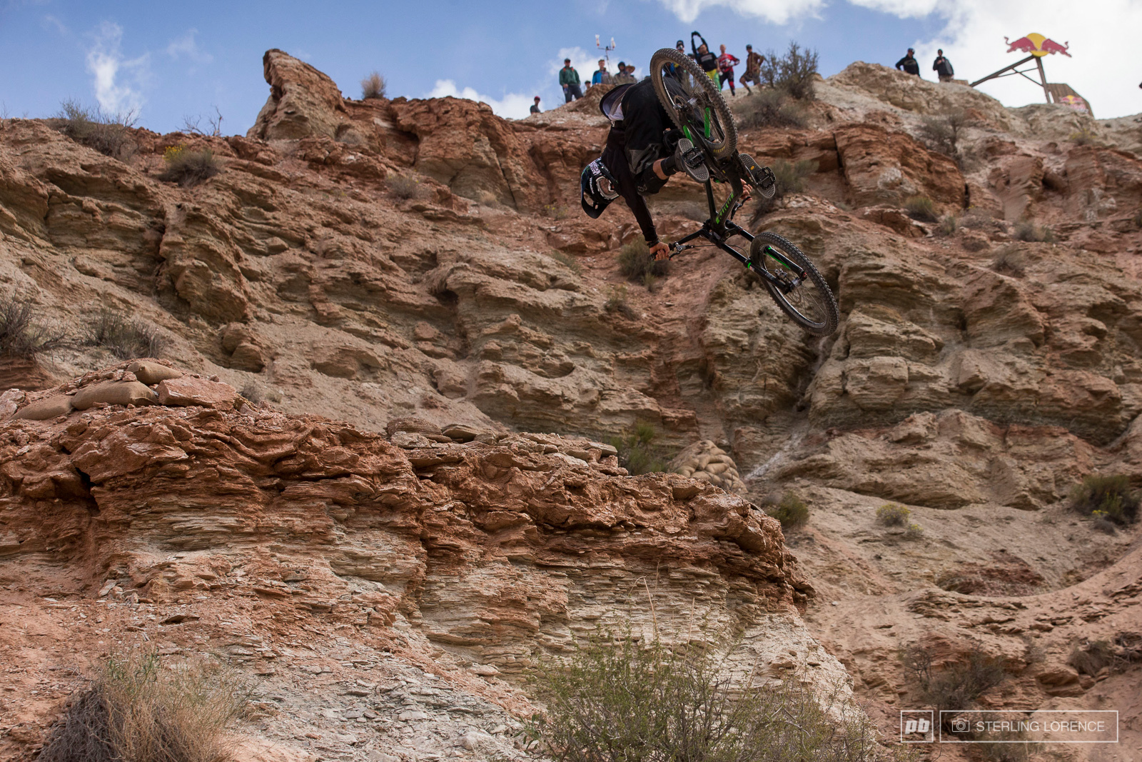 Dumped 3 cliff drop at the top, one of the gnarliest moves at the 2013 RedBull Rampage in Virgin, Utah