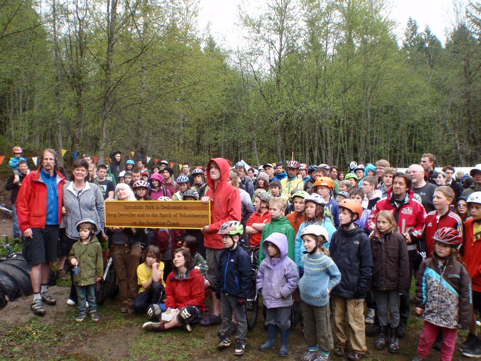 Last spring the Sunshine Coast Regional District officially dedicated the Sprockids Mountain Bike Park to all the volunteers who donated their time and resources to make the park a reality. Three generations of mountain bikers attended the event.