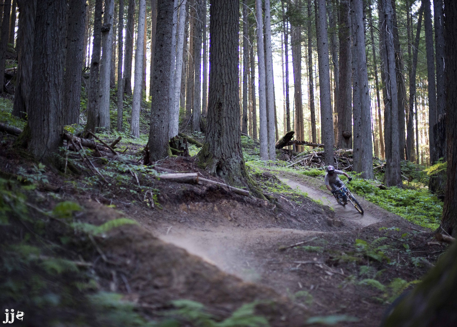 Riding some flowy berms at Boulder Mountain in Revelstoke, BC