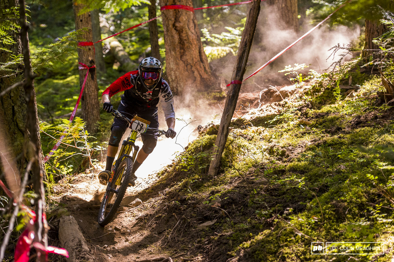 Lucky number 13 Florian Nicolai ripping the loamy goodness of stage one aka Microclimate.