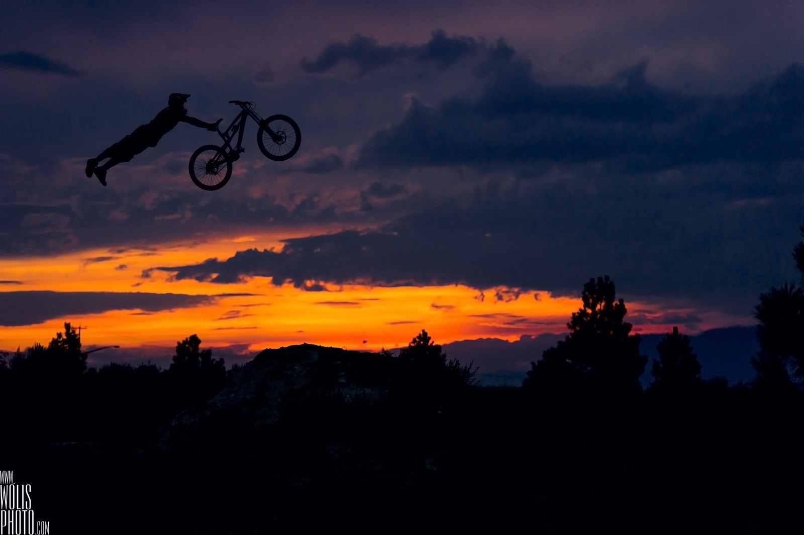 Double grabs in the natural terrain during a sunset like this? Perfect.