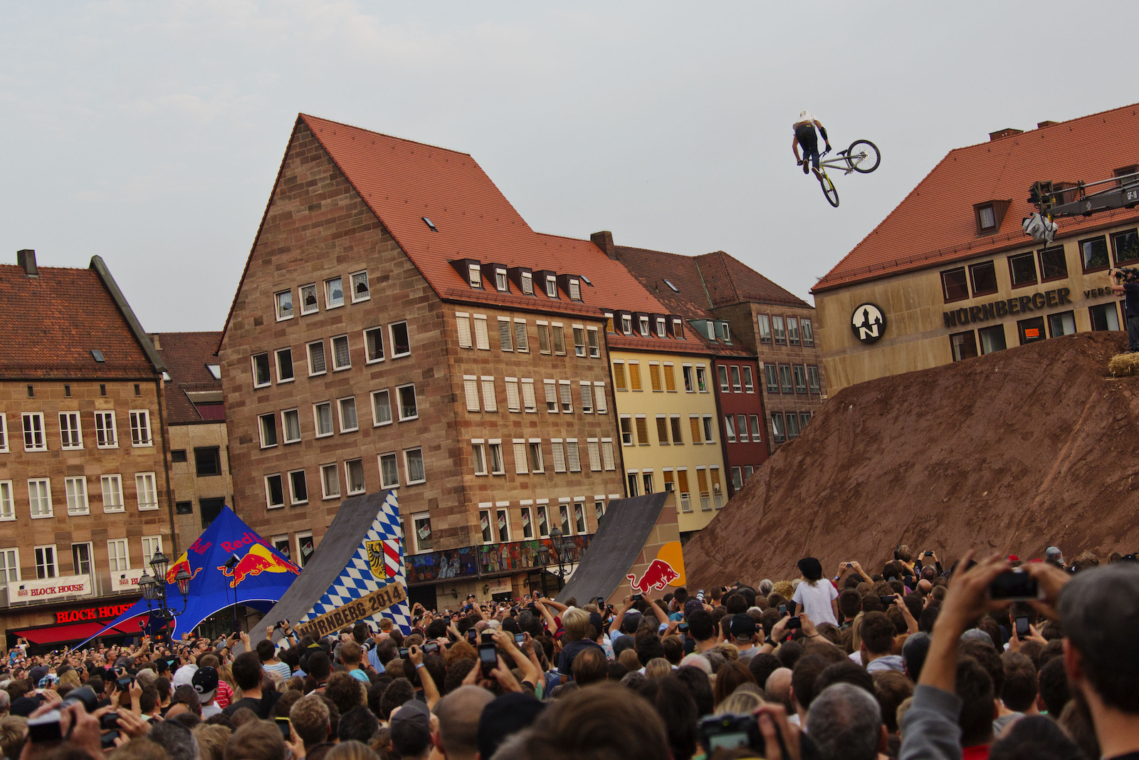 Lukas Knopf of Germany perfoms during the Telekom Best Trick Contest  at the Red Bull District Ride 2014 in Nuernberg Germany  on Friday September 5th 2014 // Daniel Grund/Red Bull Content Pool // P-20140906-00011 // Usage for editorial use only // Please go to www.redbullcontentpool.com for further information. //