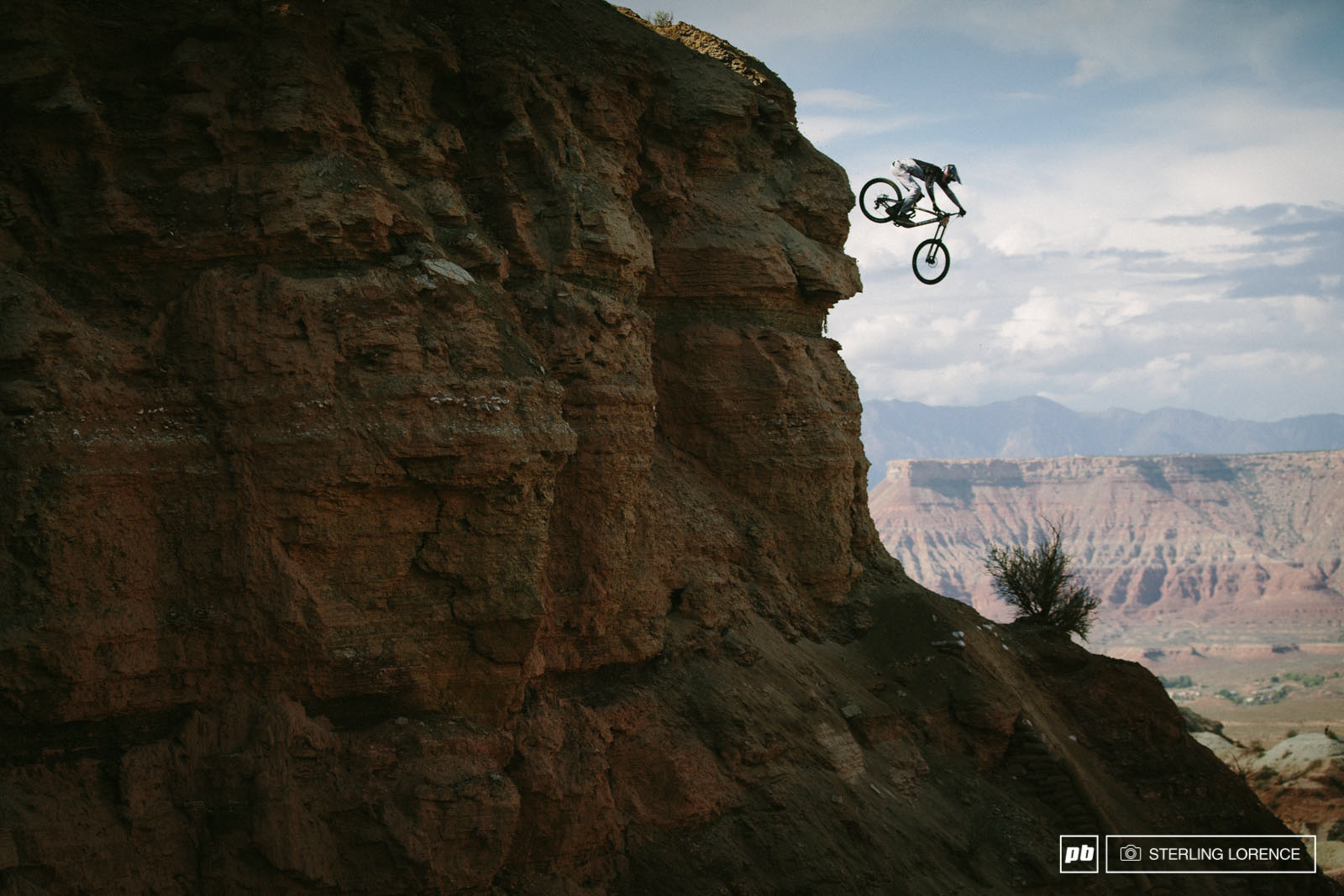 Bradon Semenuk s huge cliff drop at RedBull Rampage 2014.