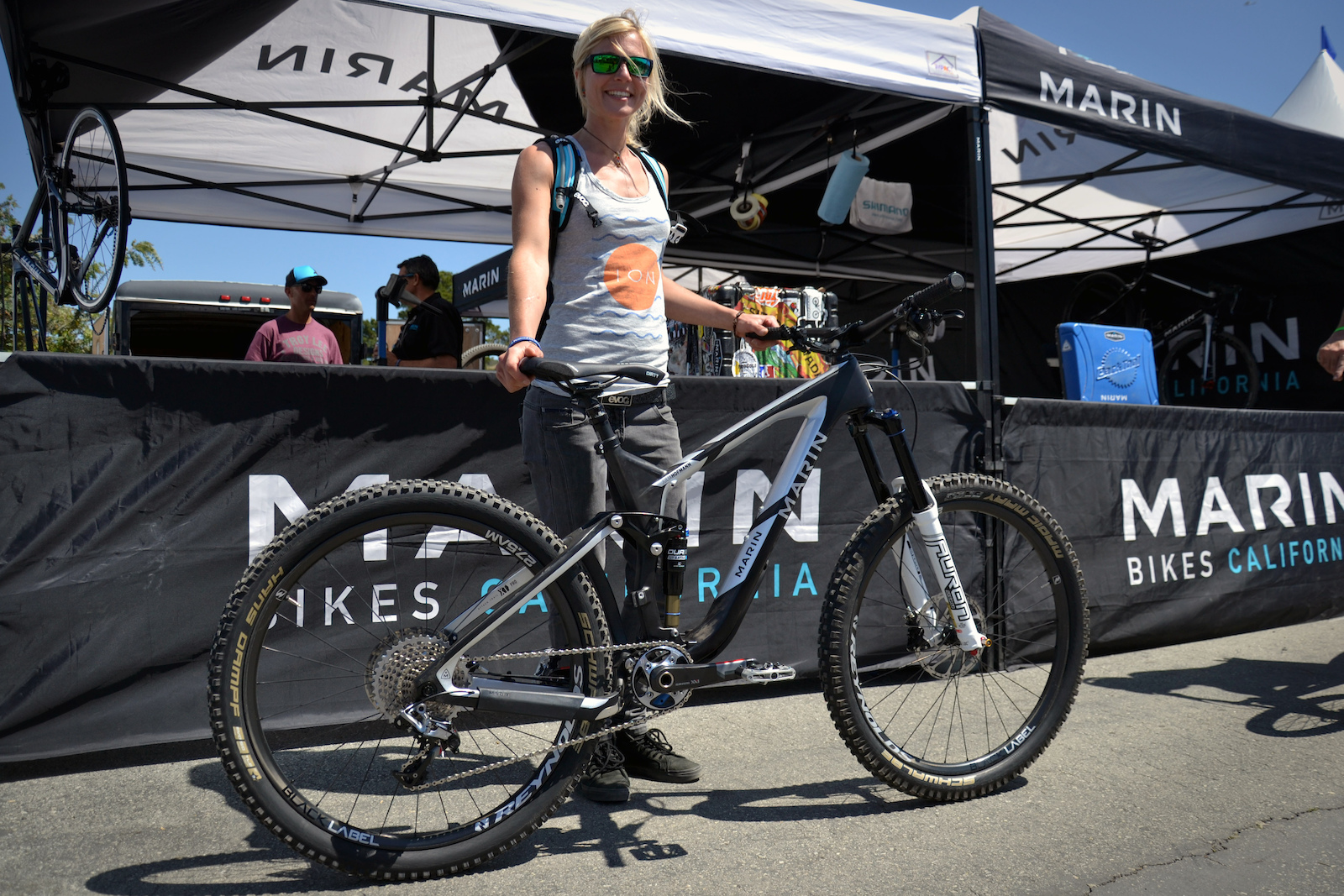 YOu might remember Marin rider Julia Hoffman from her internet famous My Landy edit. Julia came all the way from Germany for her first Sea Otter Classic and to check out the Marin offices. She's not racing this weekend, but she did have her carbon Marin Attack Trail with her which she will be racing the Colorado and Whistler EWS races on later in the year.