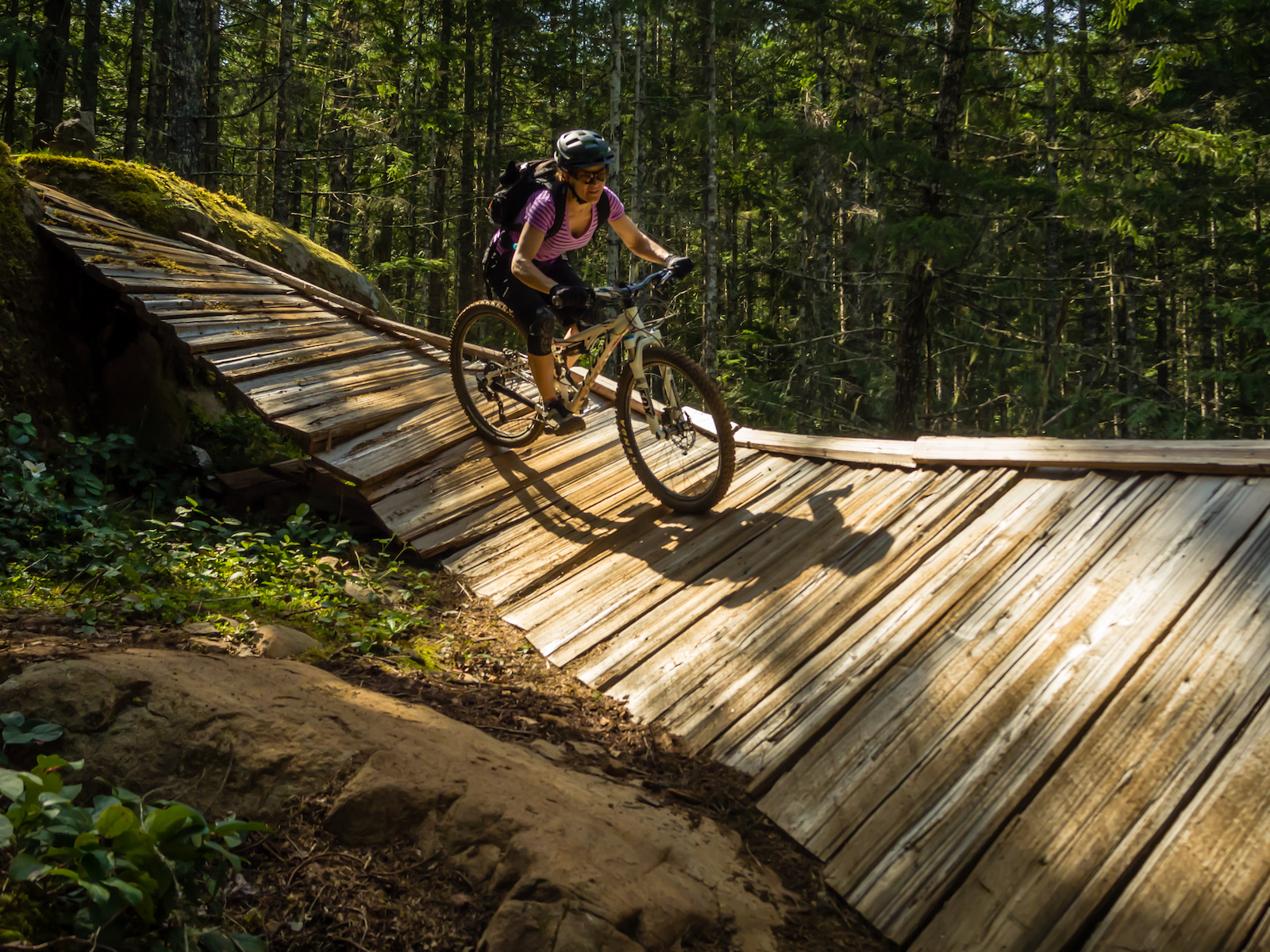 Mountain Biker Wall Ride in Cumberland