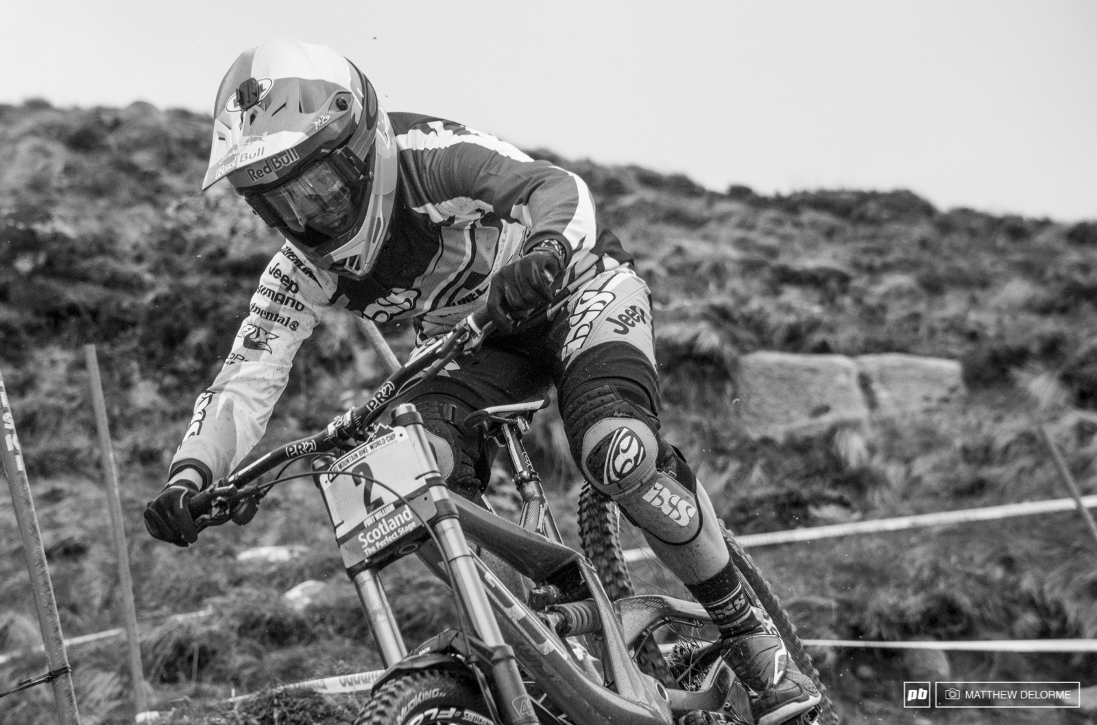 Rachel Atherton charged hard top to bottom. She was the only female not to come off her bike today. She also took the points jersey.