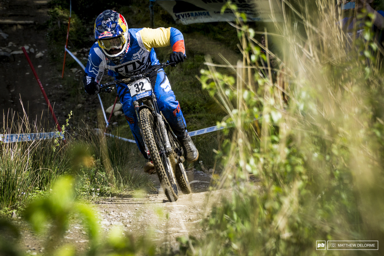 Marcelo Gutierrez was looking fast in practice Friday. He kept up the pace on Sunday to finish third. Marcelo is also the first Colombian on a World Cup DH podium.