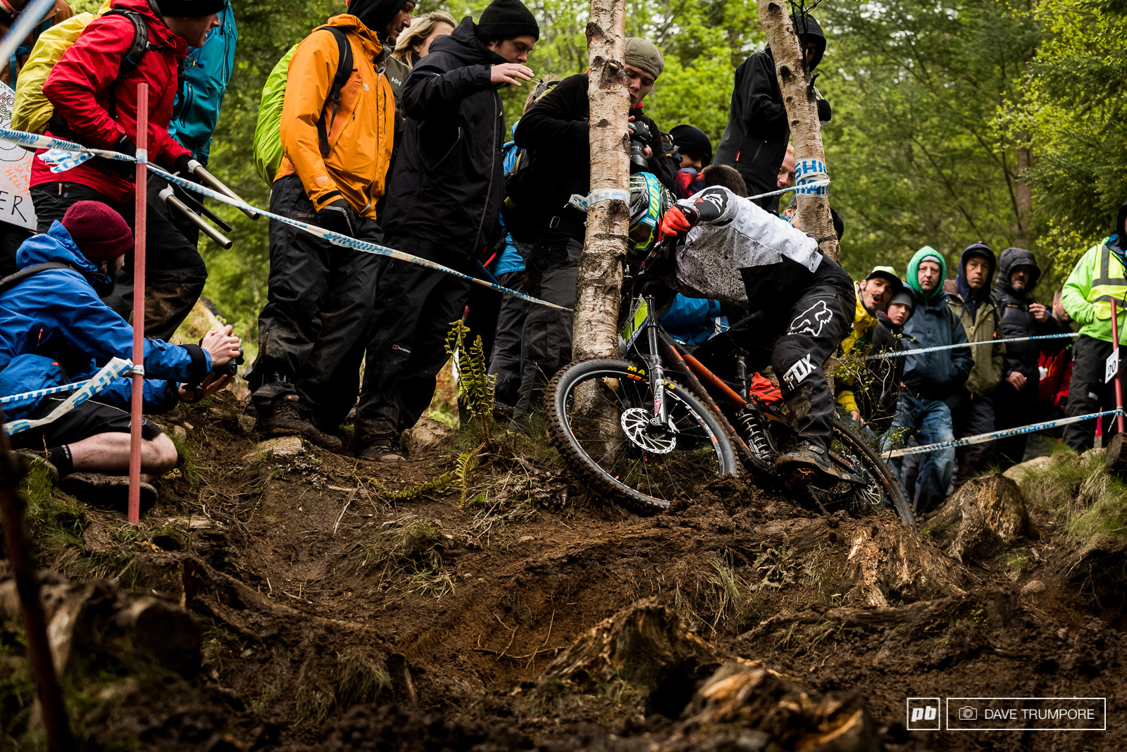 Junior points leader Andrew Crimmins was on a good time until getting off line here in the bottom woods.