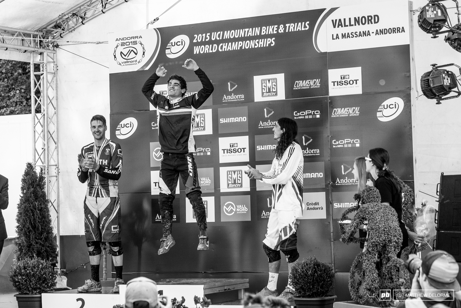 Loic literally jumped for joy when he got to the podium.