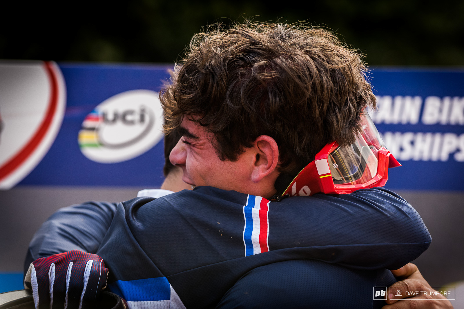 Loic Bruni and teammate Loris Vergier celebrate victory in Andorra.