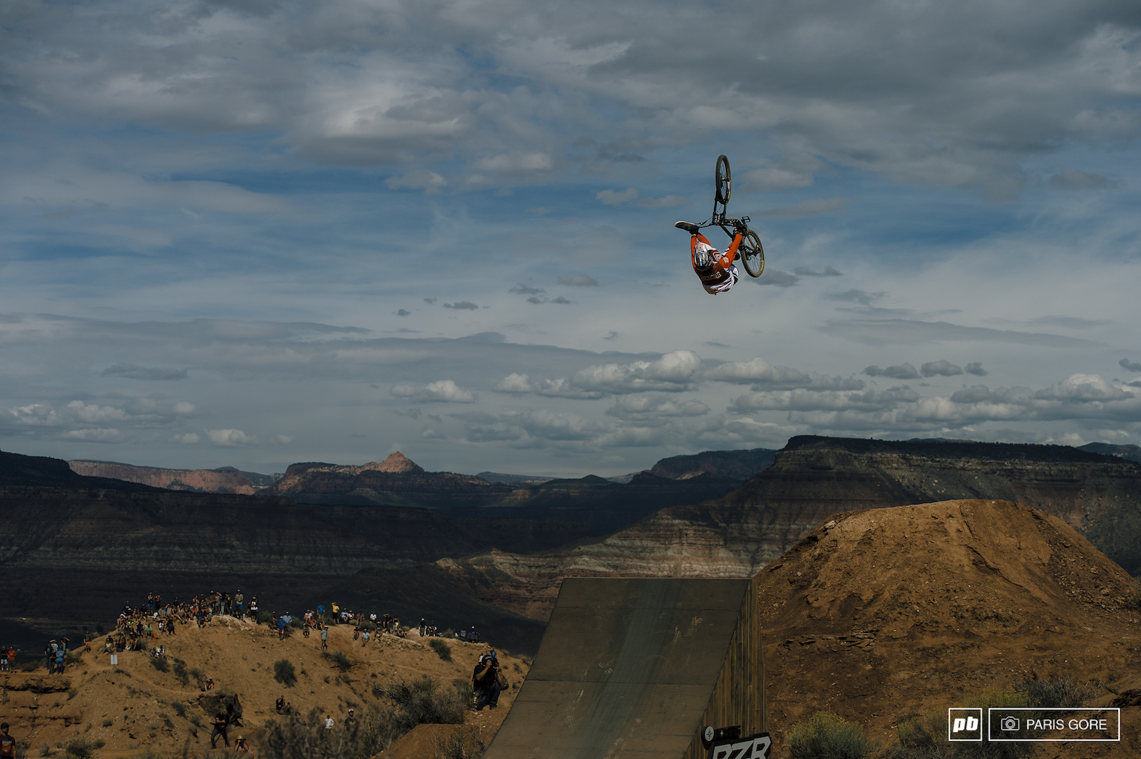 Brandon Semenuk flip can over the RZR booter. His entire run was littered with tricks top to bottom and had an incredible run.