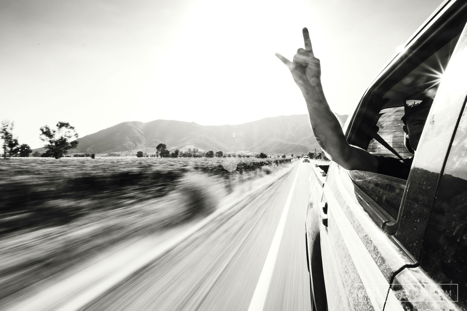 The long and open road and the liaison between camp and the winery.