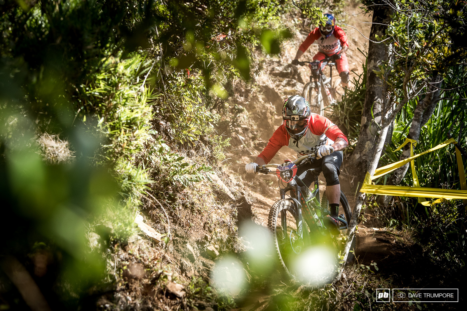 A new year means new colors for lots of riders. Here Specialized newest member Jared Graves leads out Curtis Keene on stage 2.