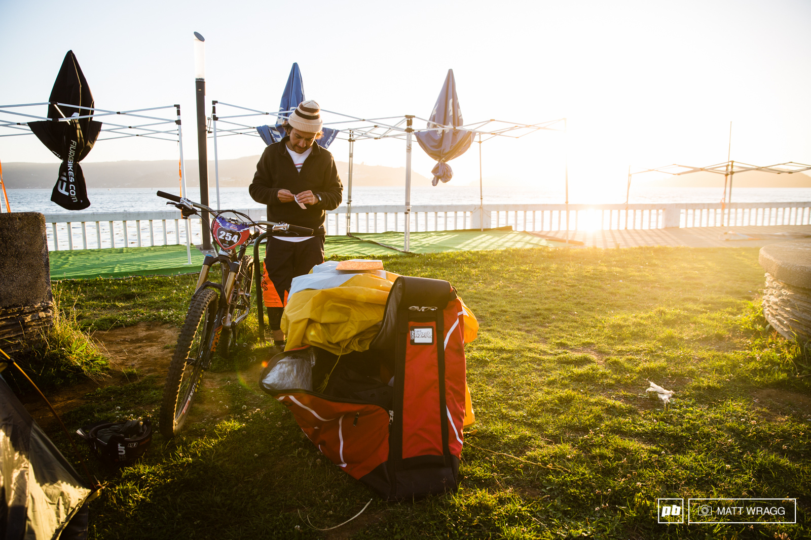 Alex wins the award for the most committed rider this weekend. He is camping here with his bike in the pits each night.