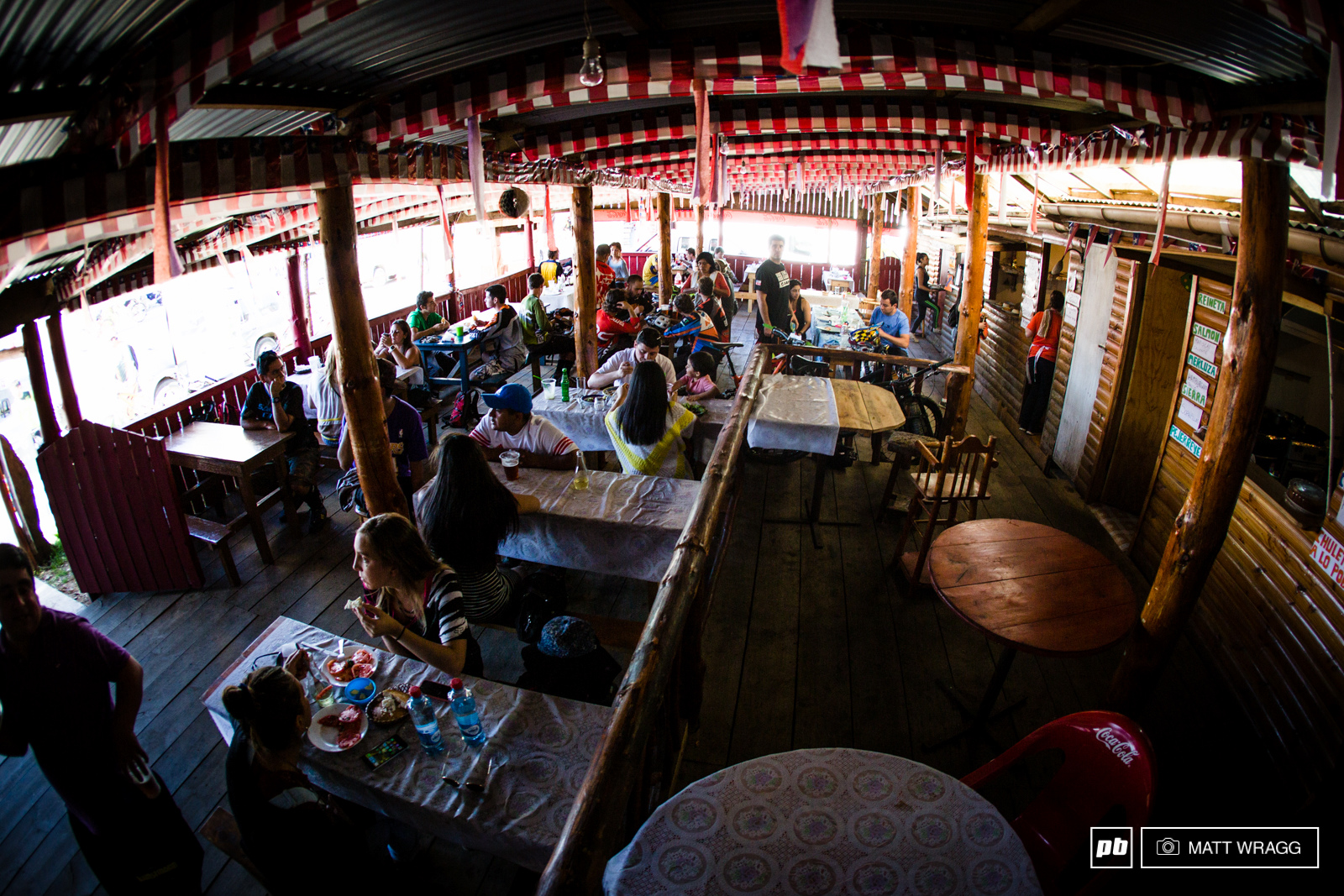 After a long day in the saddle what better than solid food and a few cervezas 