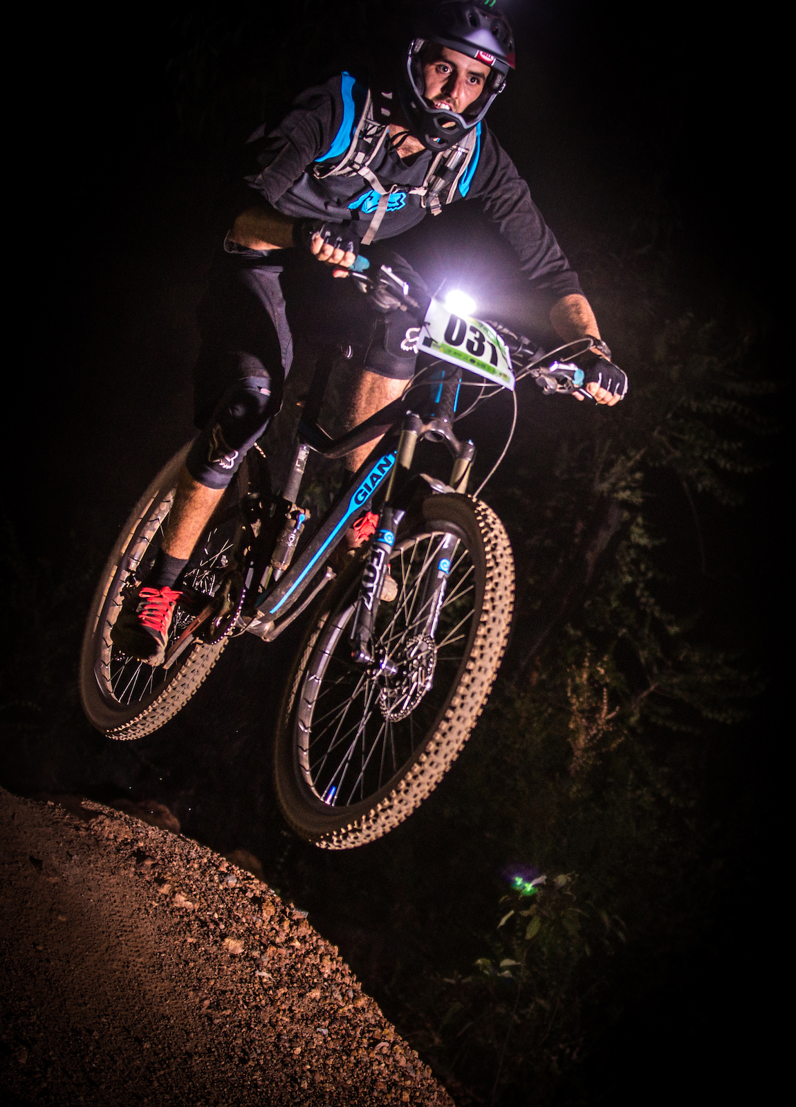 Racing a night time enduro event