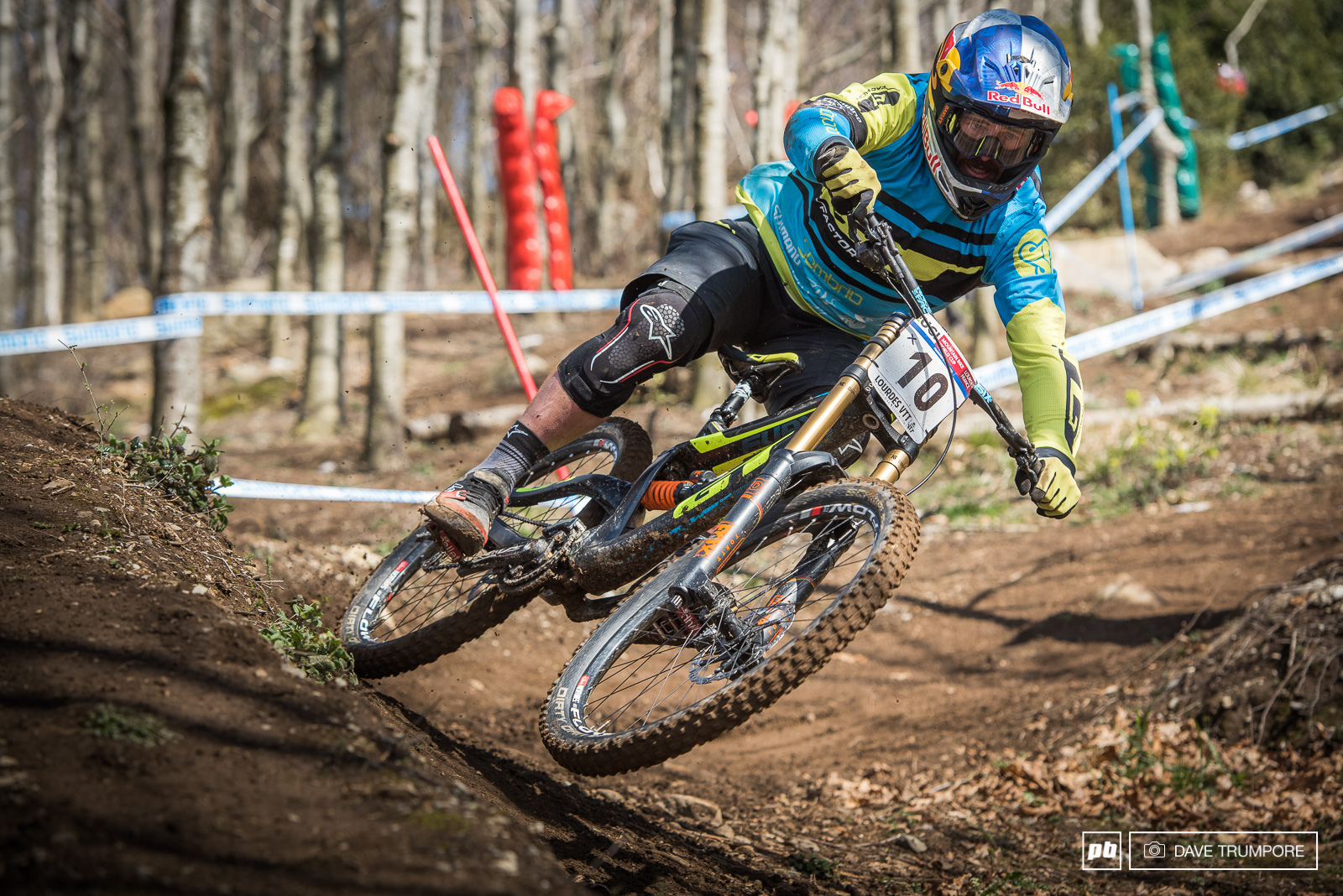 Brook MacDonald wrestling through the bottom turns jus before the road gap.