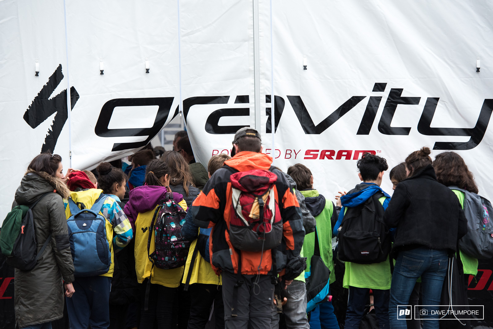 Standing room only in the Specialized gravity pits after Loic took top honors today.