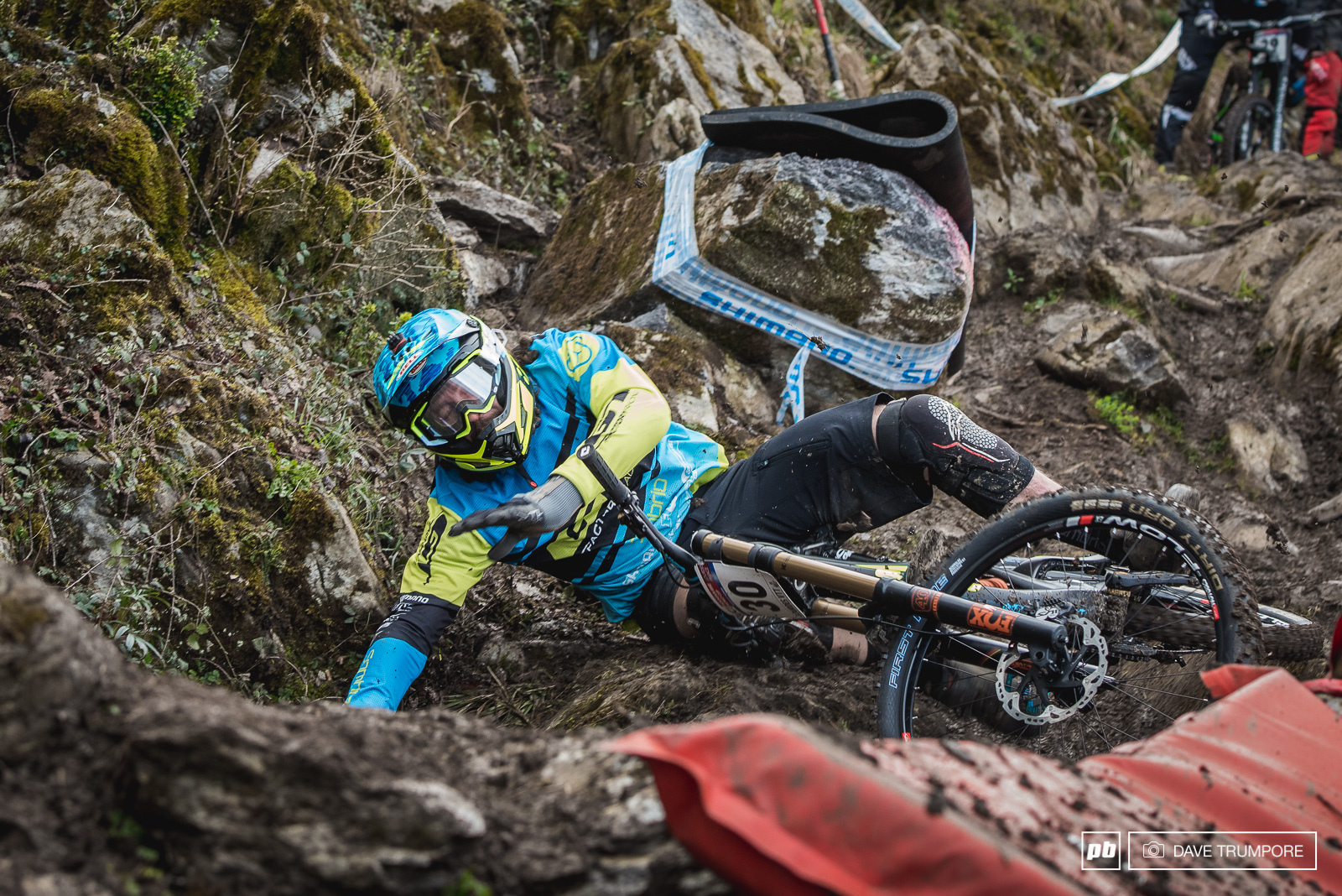 Wynn Masters had a bit of a rough on today while nursing an injured wrist down a slick and rowdy track in Lourdes.