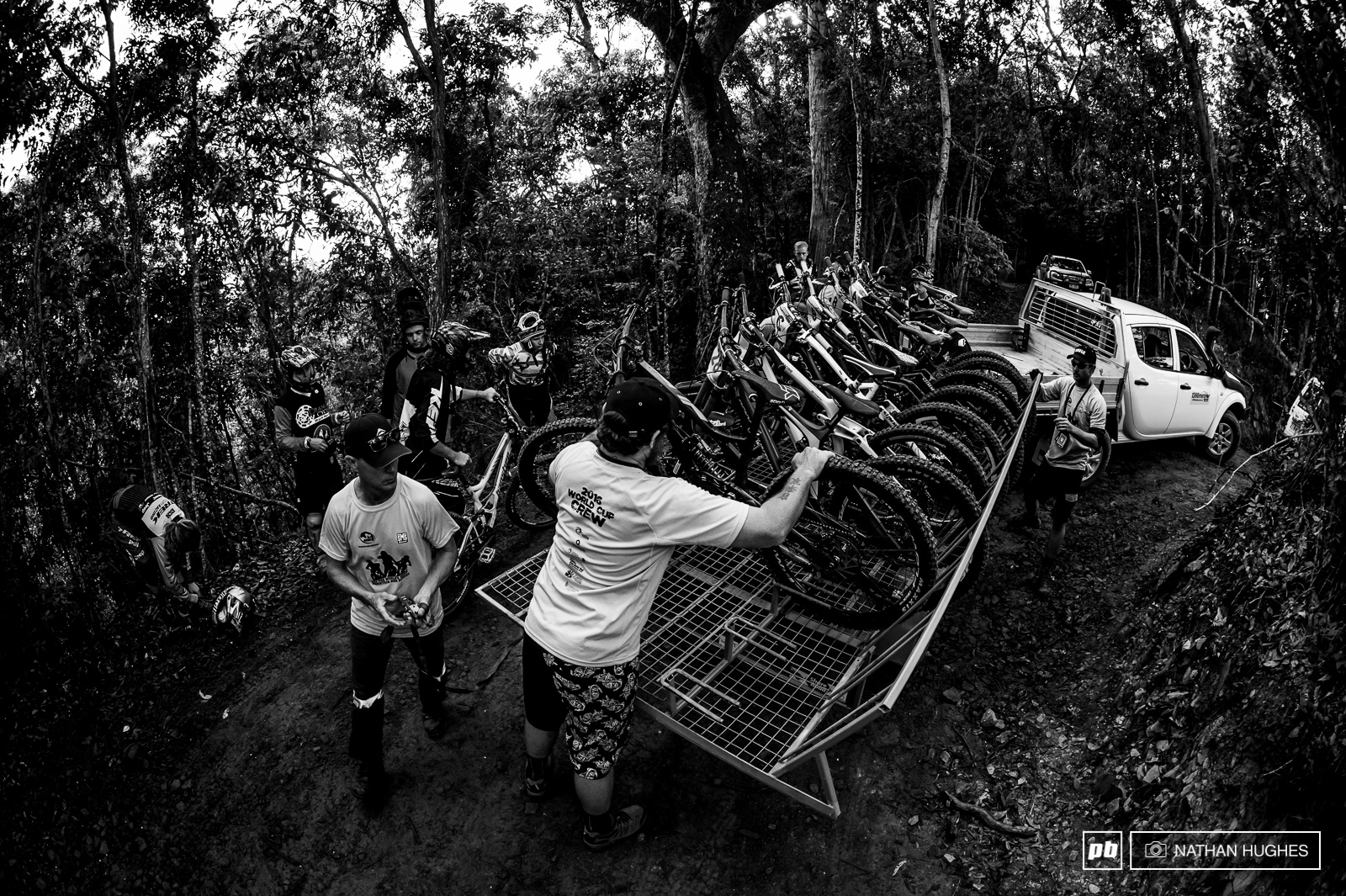 Rack em up Time to play dirt bikes in the jungle.