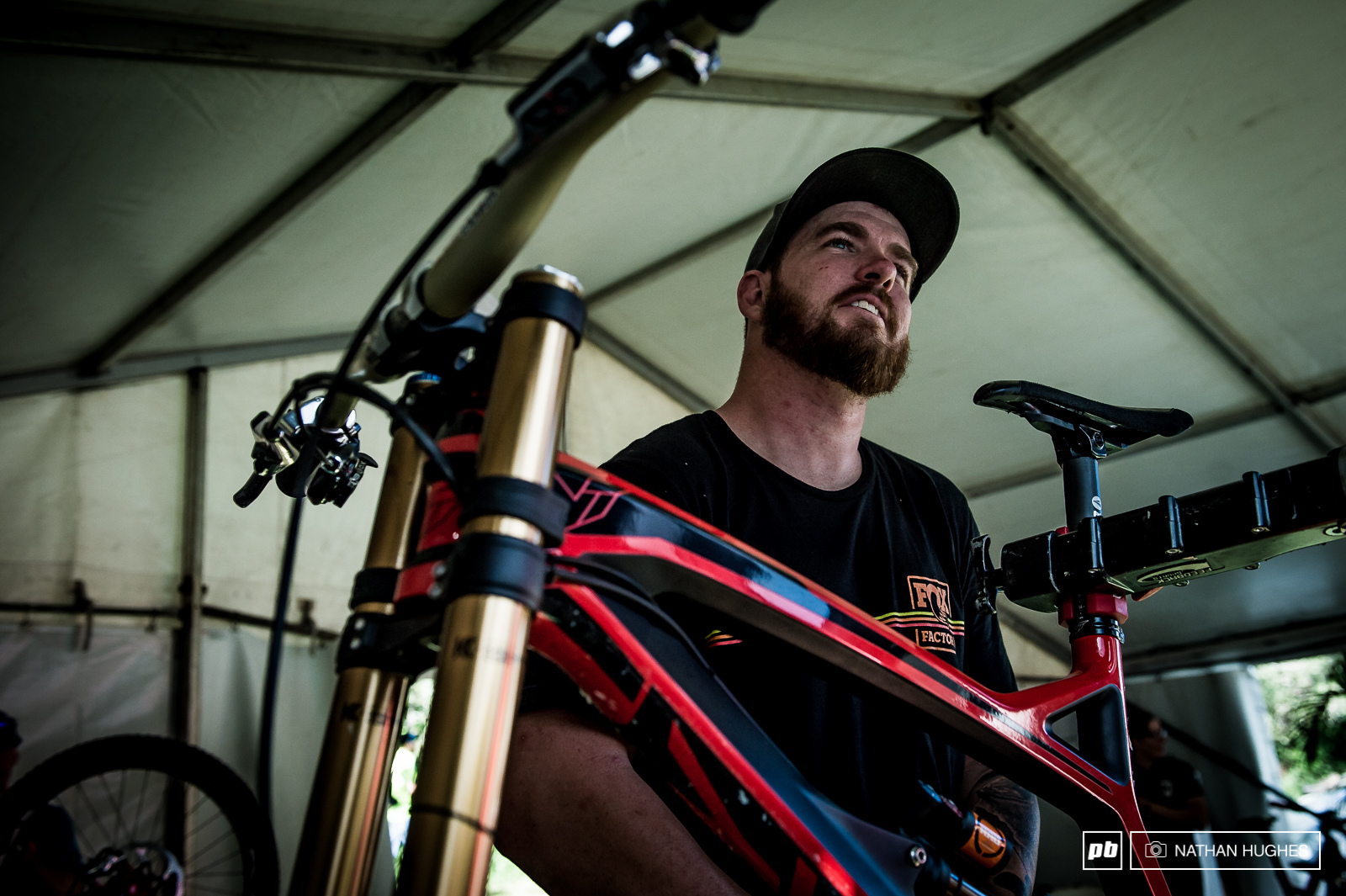 John Hall with high hopes to continue his reign as top mechanic with Gwin only 1.2 seconds back on his ex team mate heading into the final.