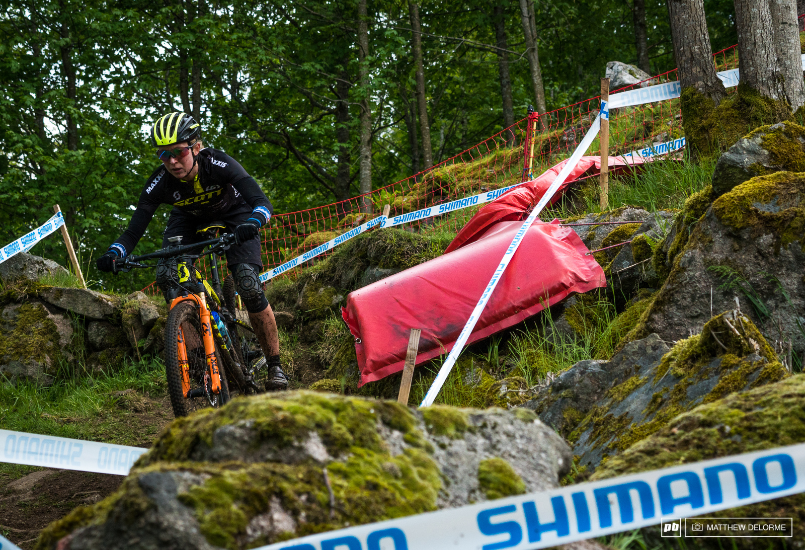 Erin Hauk navigating the rough stuff on day one of practice.