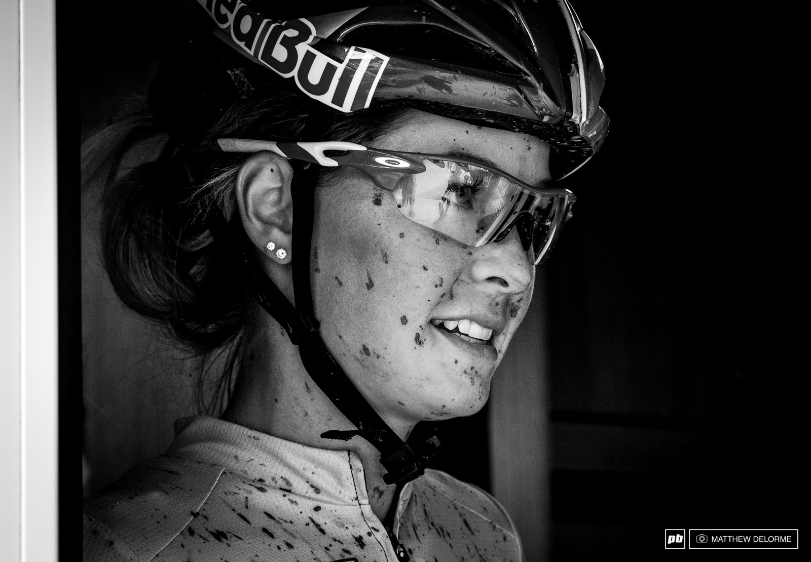 It s been sunny and 75 the last couple of days but the riders are coming back properly muddy.