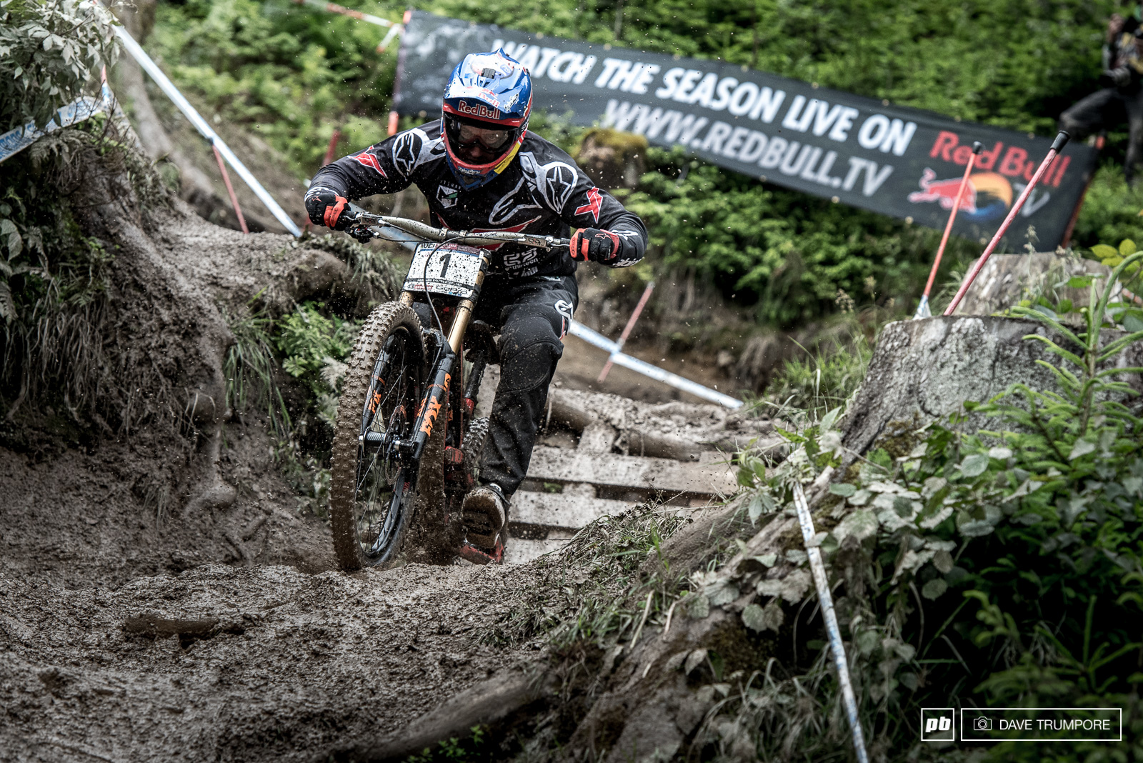 Aaron Gwin was on a mission in practice today hitting sections faster than we have seen him go all week.