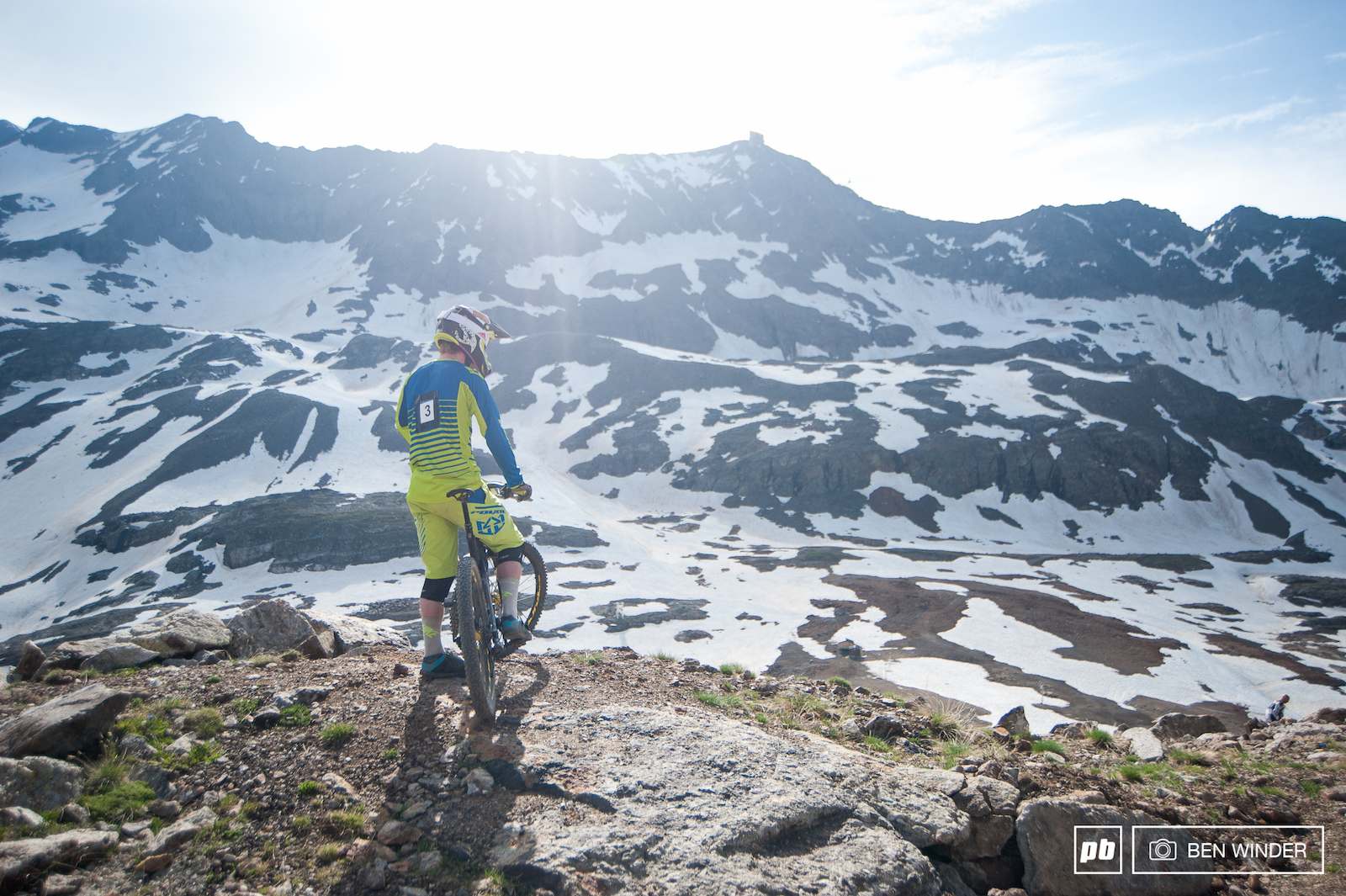 Liam Moynihan checking out the view and seeing what the track conditions are looking like.