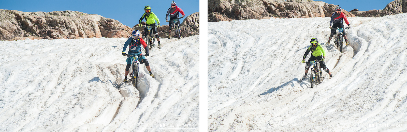 Matti Lehikoinen said that bike skills don t matter once you hit a rut like this one you ve just got to get through it with your legs off. He was fastest here at the top but dropped back to 4th. . Cedric Ravanel Green Commencal kit took the win in this heat.
